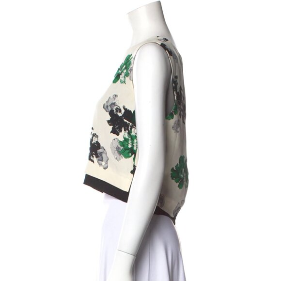 A.L.C. Womens 100% Silk Floral Sleeveless Cropped Tank 🤩✨✨✨ - Picture 9 of 9